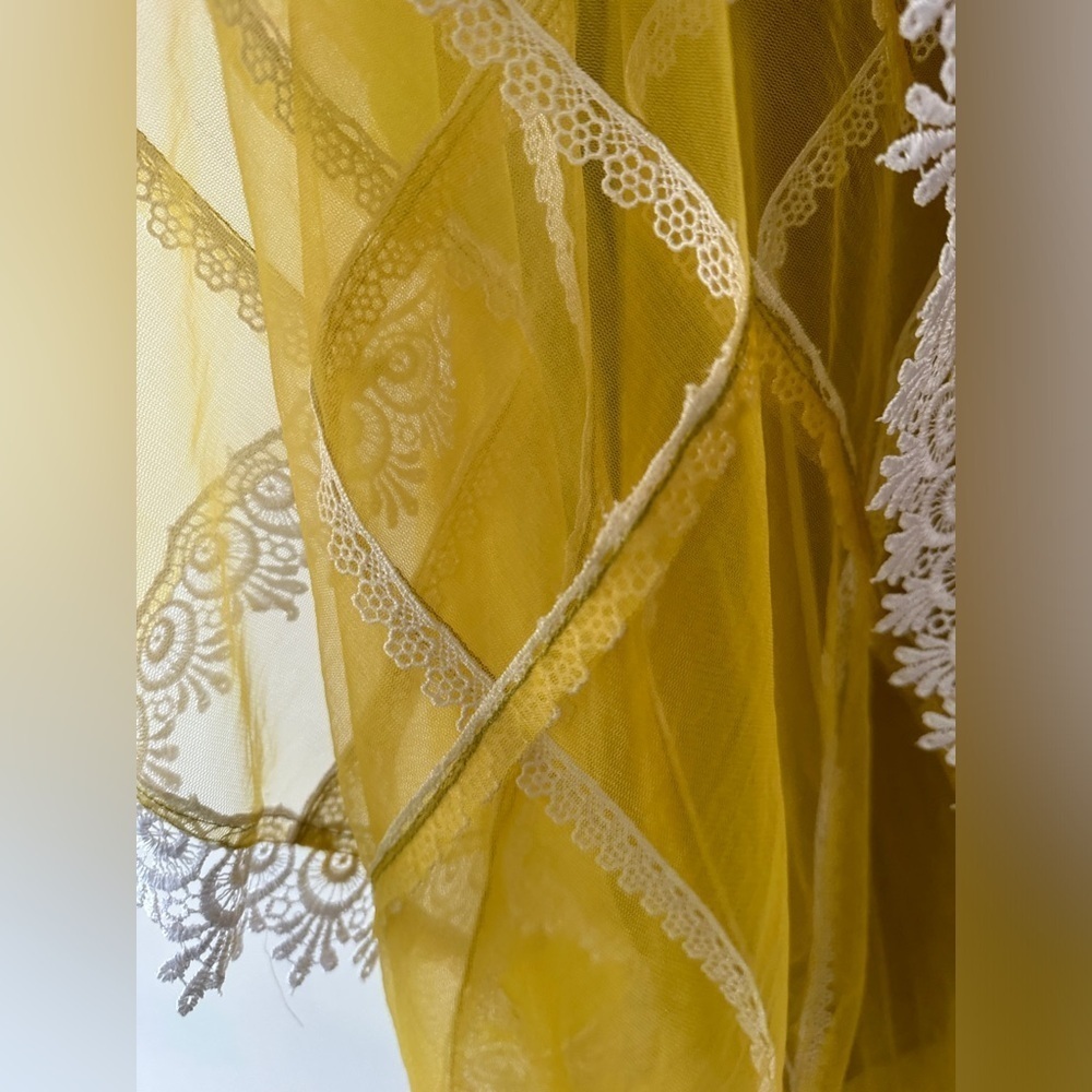 Salwar Suit - 3 piece Yellow - Beading & Lace-Adjustable Pant-See Measurement - Picture 7 of 10